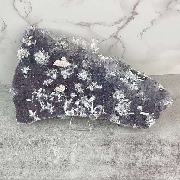 Amethyst Flower Plate With Calcite - Picture 4 of 17